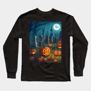 Pumpkin Cemetery Long Sleeve T-Shirt